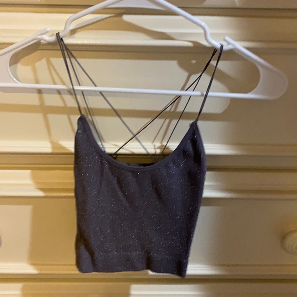 Urban Outfitters Grey Sparkle Party Top